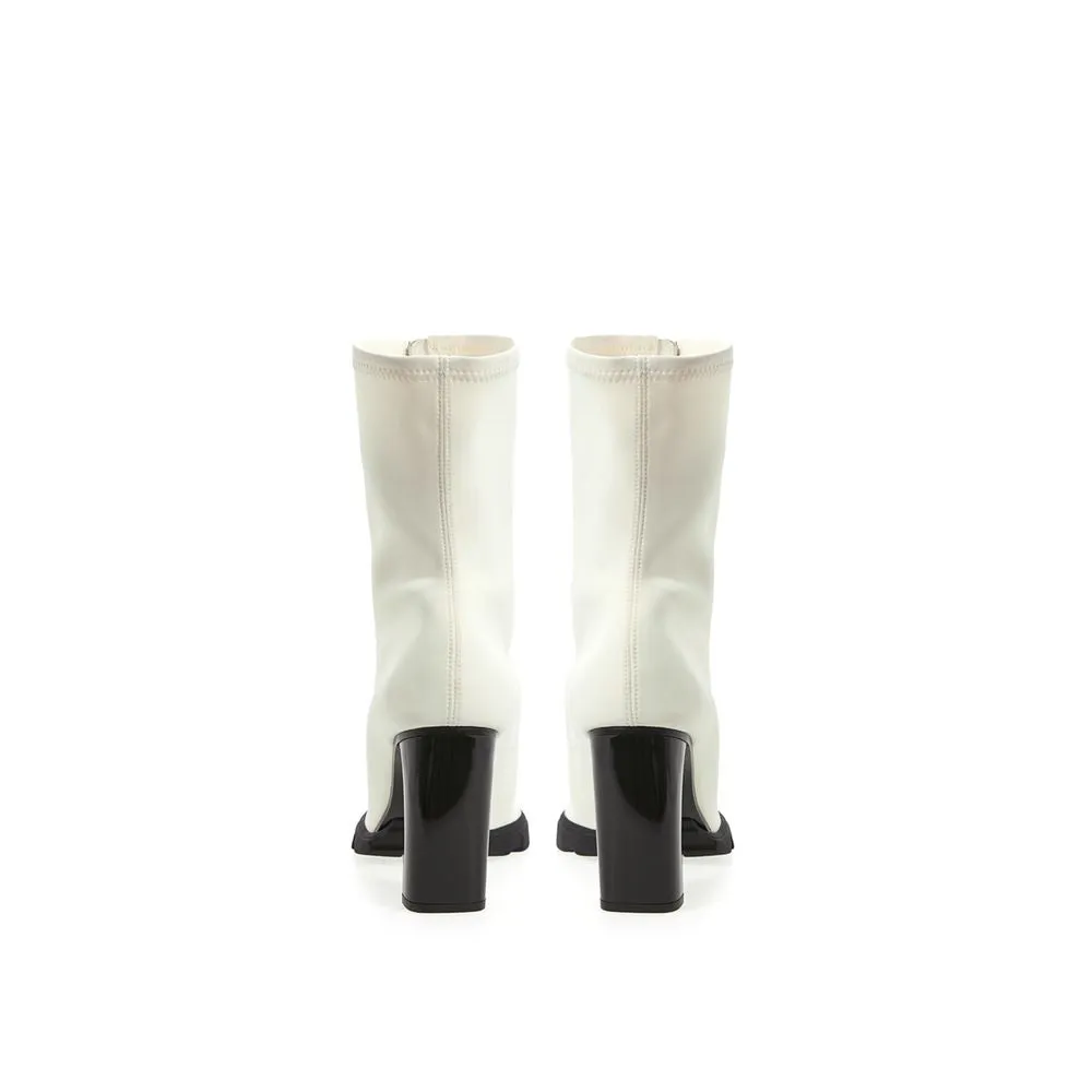 Elegant Neoprene Ankle Boots in White sold by Louxly product image thumbnail 4