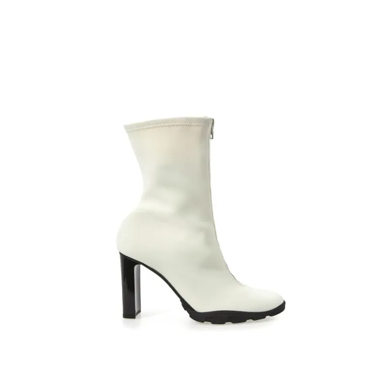Elegant Neoprene Ankle Boots in White made by Alexander McQueen