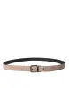 Beige Suede Leather Silver Buckle Belt Men sold by Louxly
