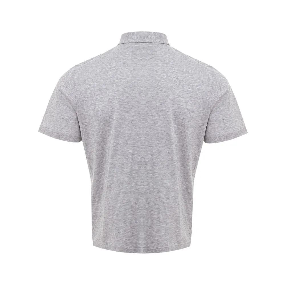 Elegant Gray Cotton Polo Shirt sold by Louxly product image thumbnail 2