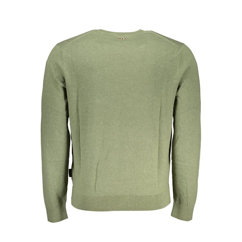 Chic Green Crew Neck Cotton Sweater sold by Louxly product image thumbnail 2