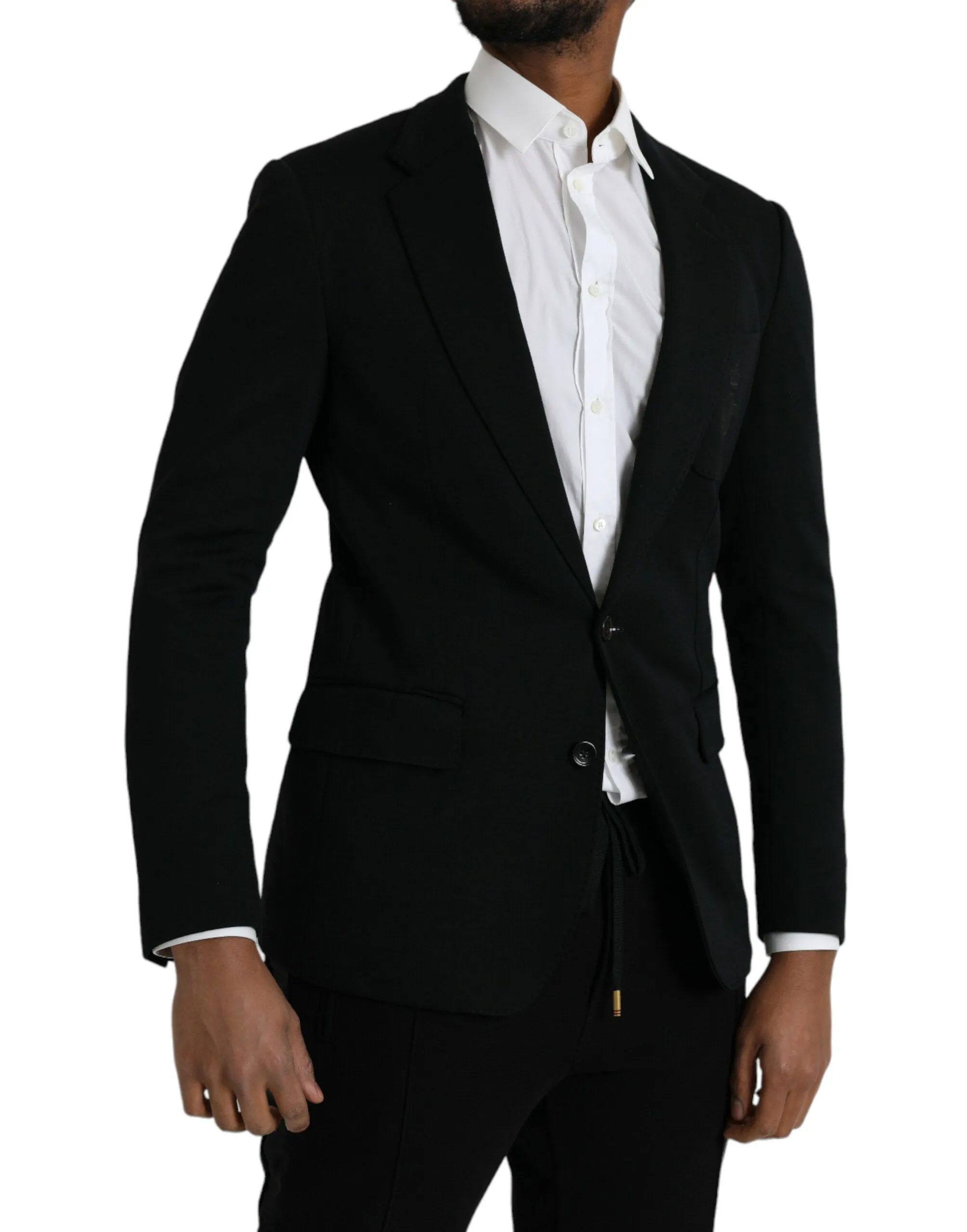 Black Wool 2 Piece Single Breasted Suit sold by Louxly product image thumbnail 2