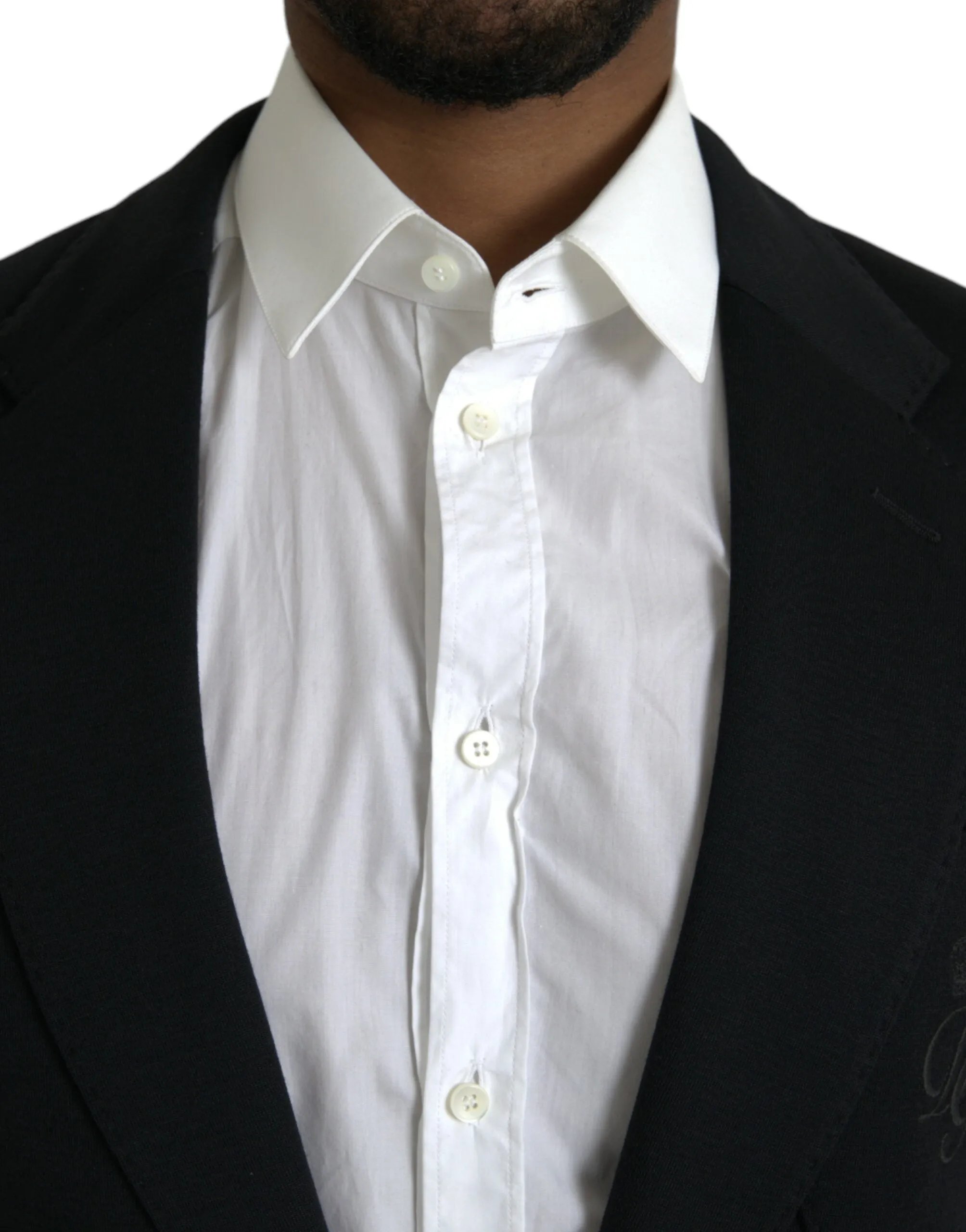 Black Wool 2 Piece Single Breasted Suit sold by Louxly product image thumbnail 4