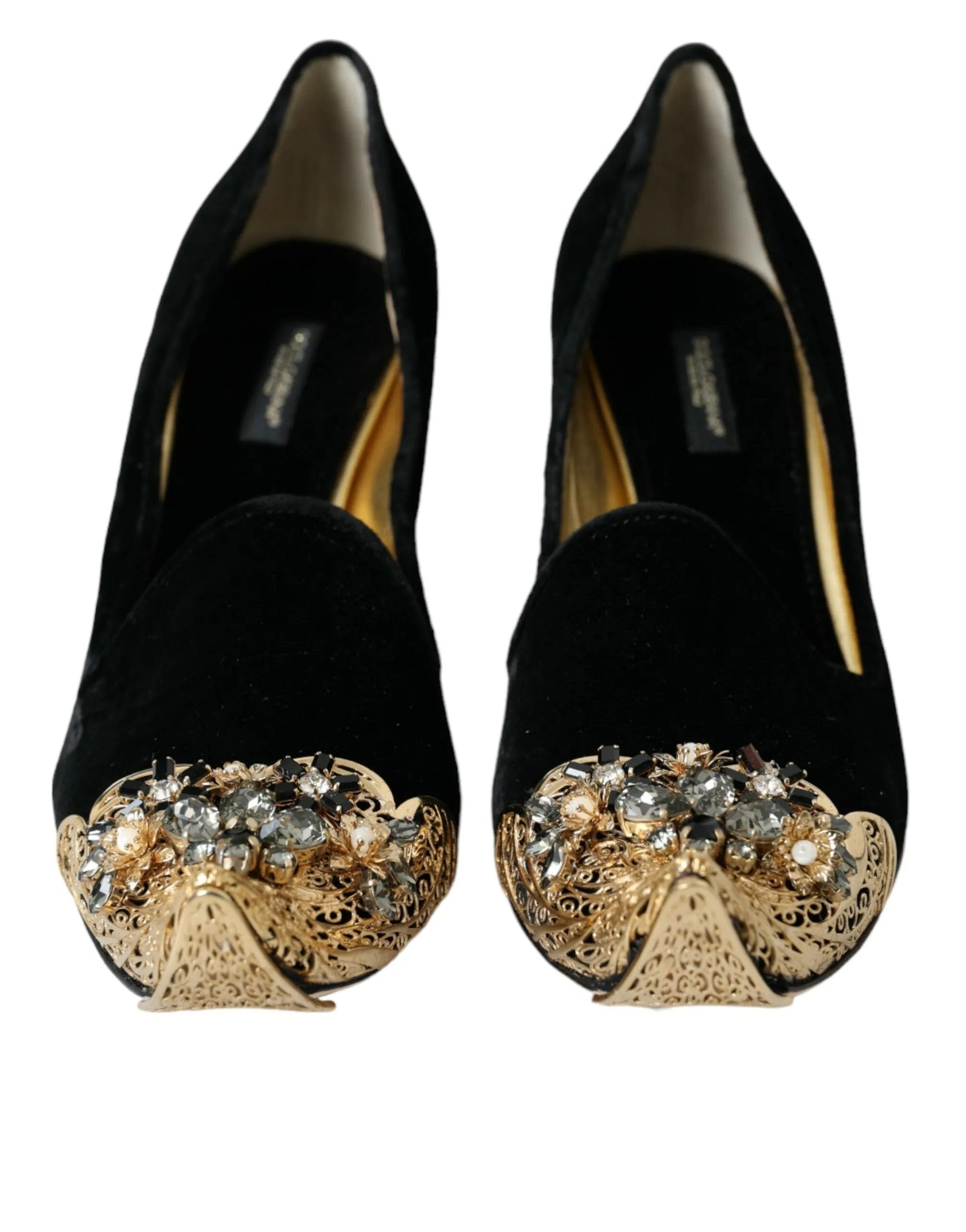 Black Velvet Embellished Heels Pumps Shoes sold by Louxly product image thumbnail 2