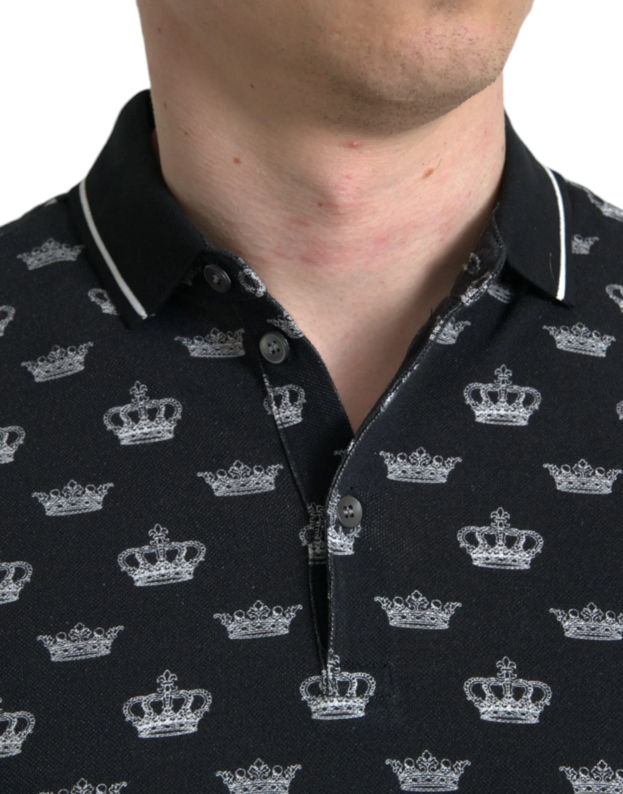 Elegant Crown Motif Cotton Polo Tee sold by Louxly product image thumbnail 4