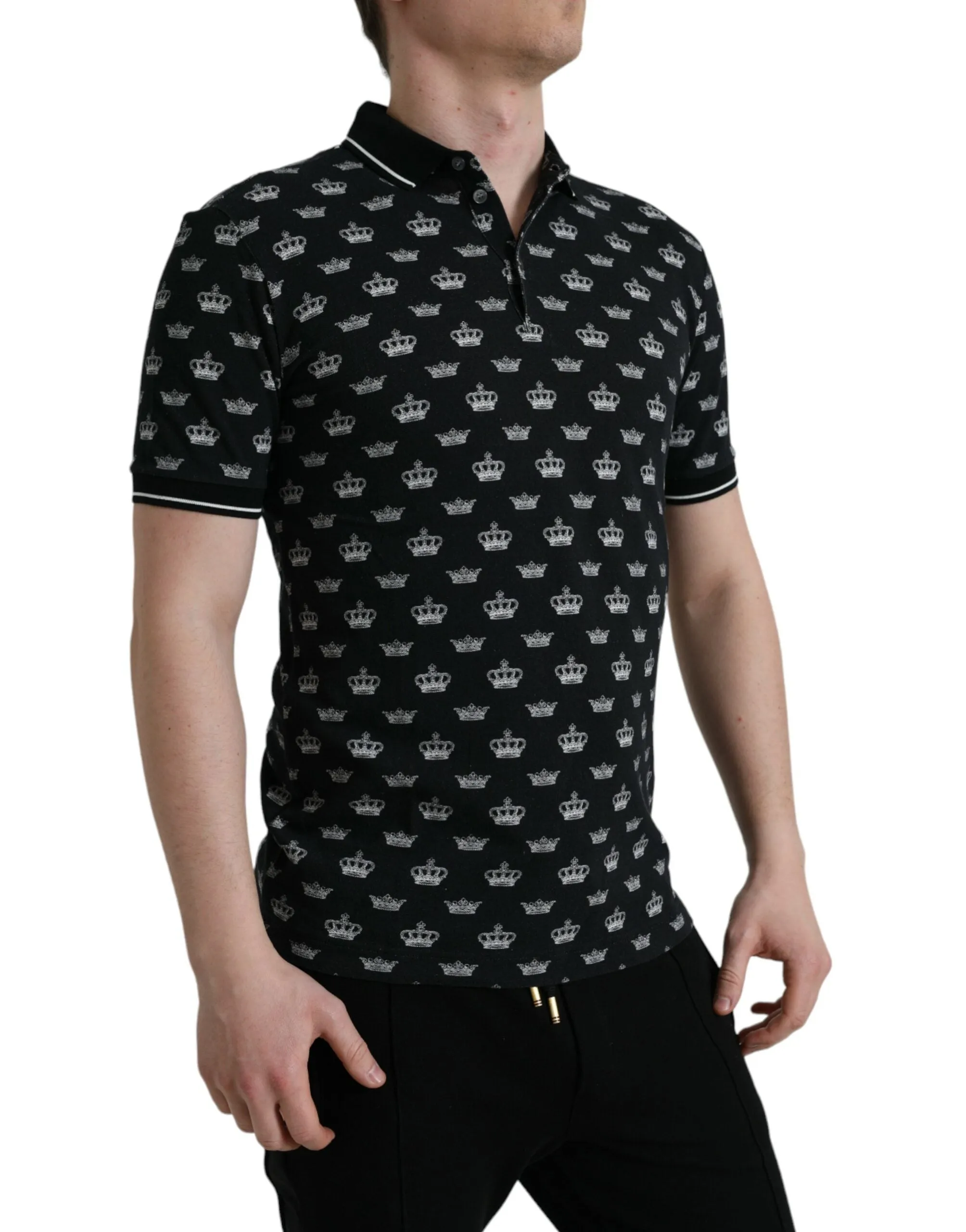 Elegant Crown Motif Cotton Polo Tee sold by Louxly product image thumbnail 2
