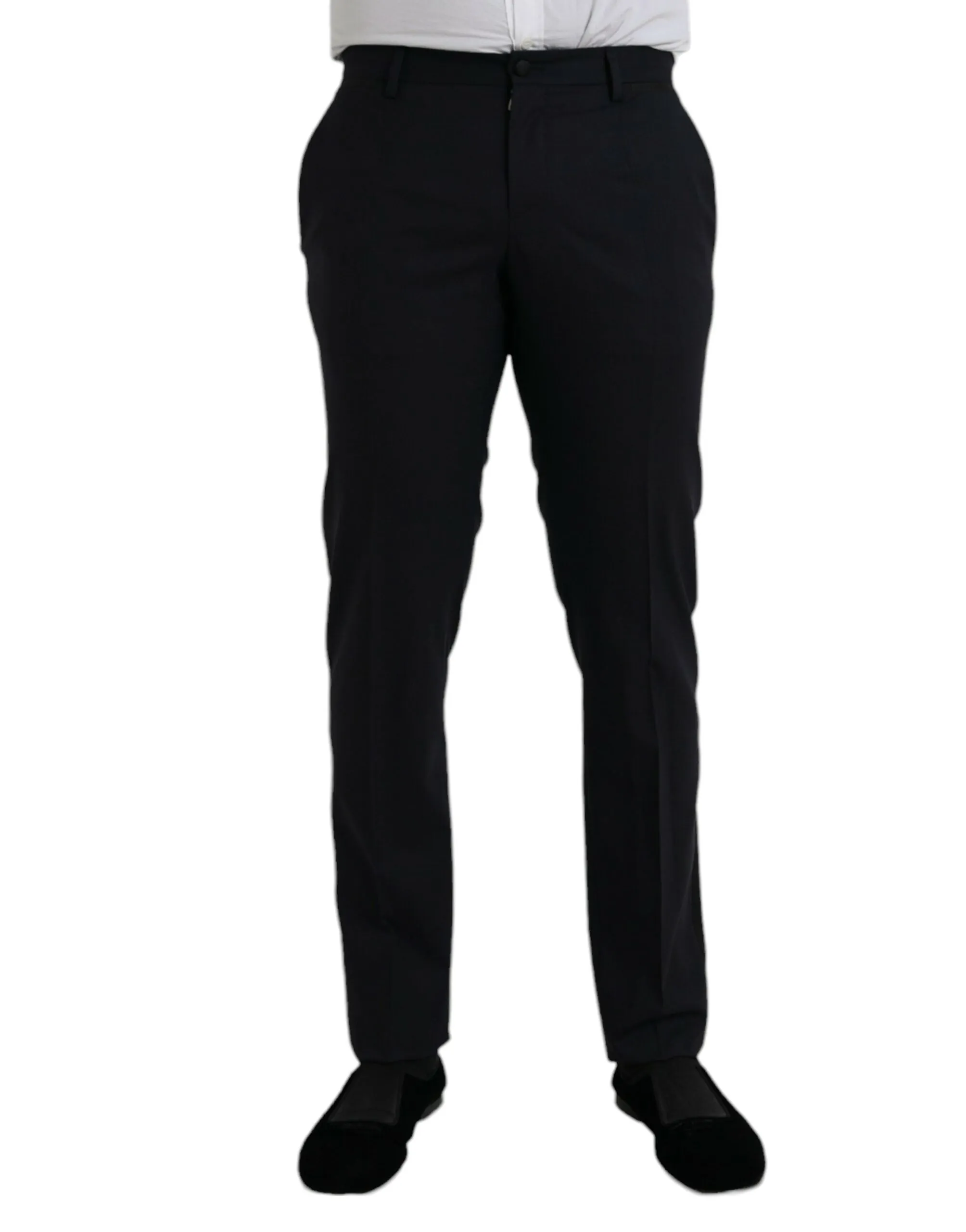 Dark Blue Wool Slim Fit Formal Pants sold by Louxly