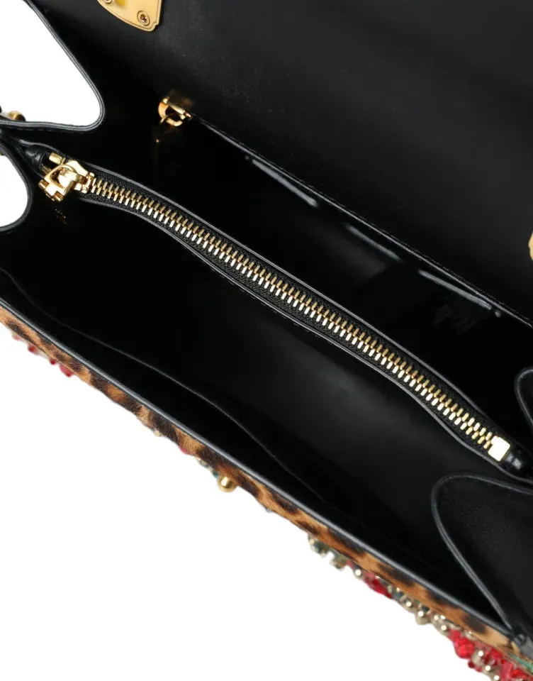 Chic Leopard Embellished Tote with Red Roses! sold by Louxly product image thumbnail 5