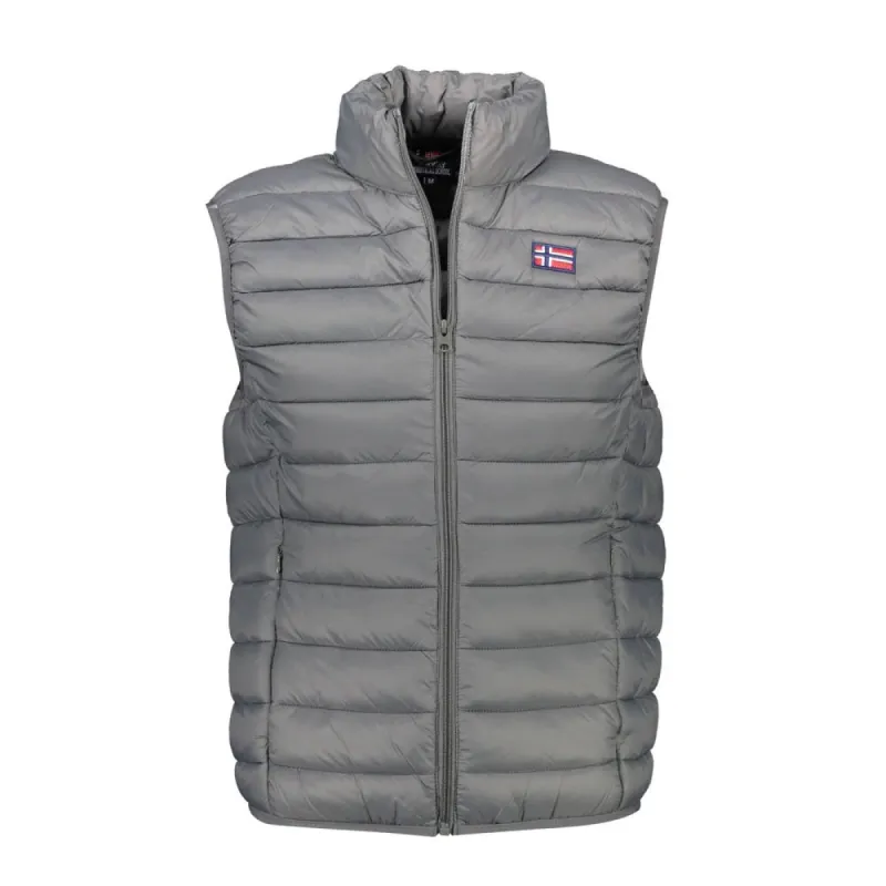 Sleek Sleeveless Designer Gray Jacket sold by Louxly