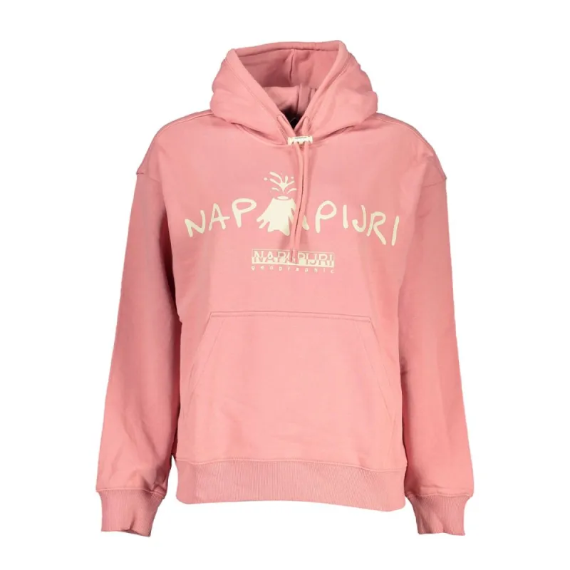 Chic Pink Hooded Cotton Sweatshirt sold by Louxly
