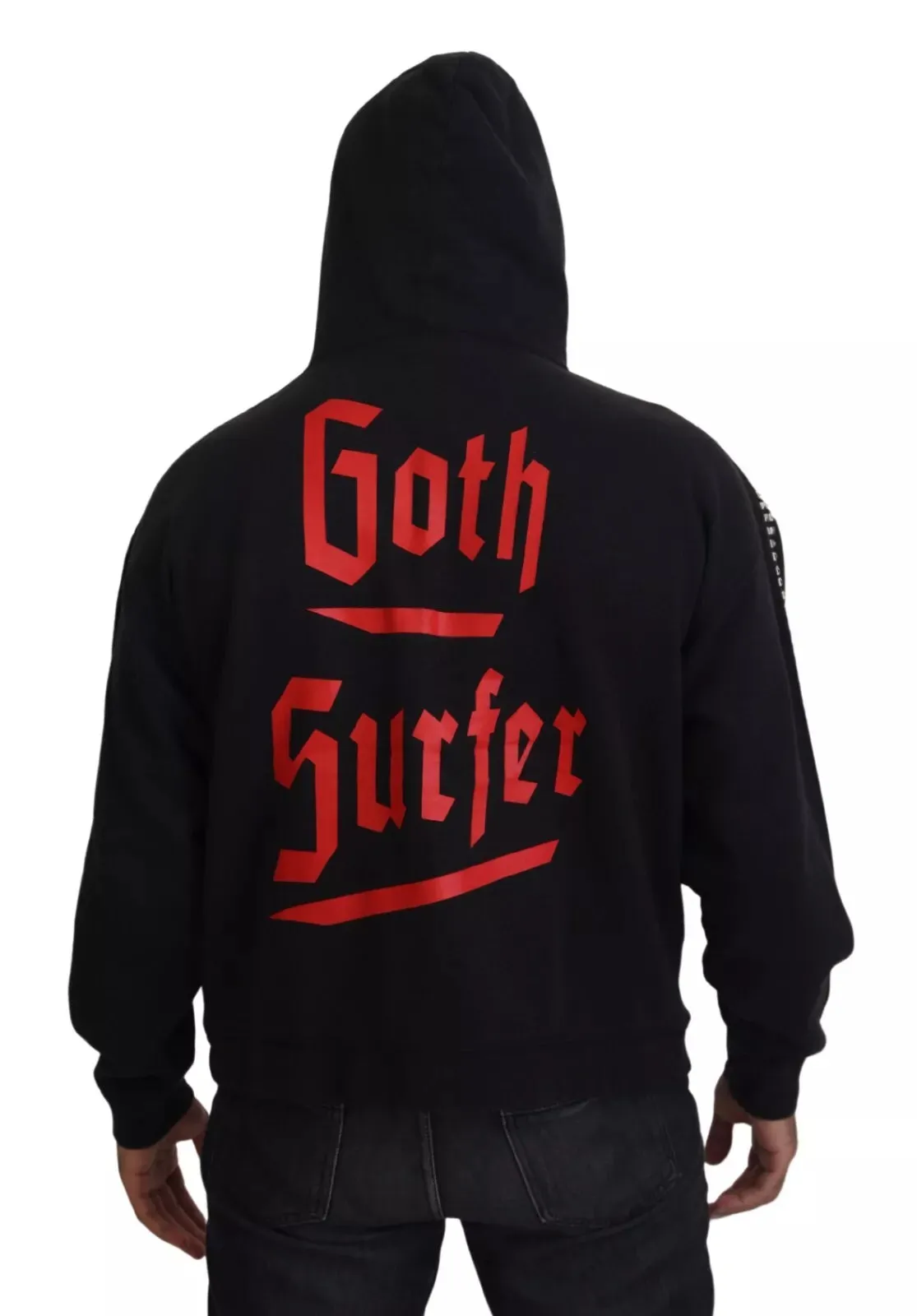 Black Embellished Full Zip Hooded Sweater sold by Louxly product image thumbnail 3