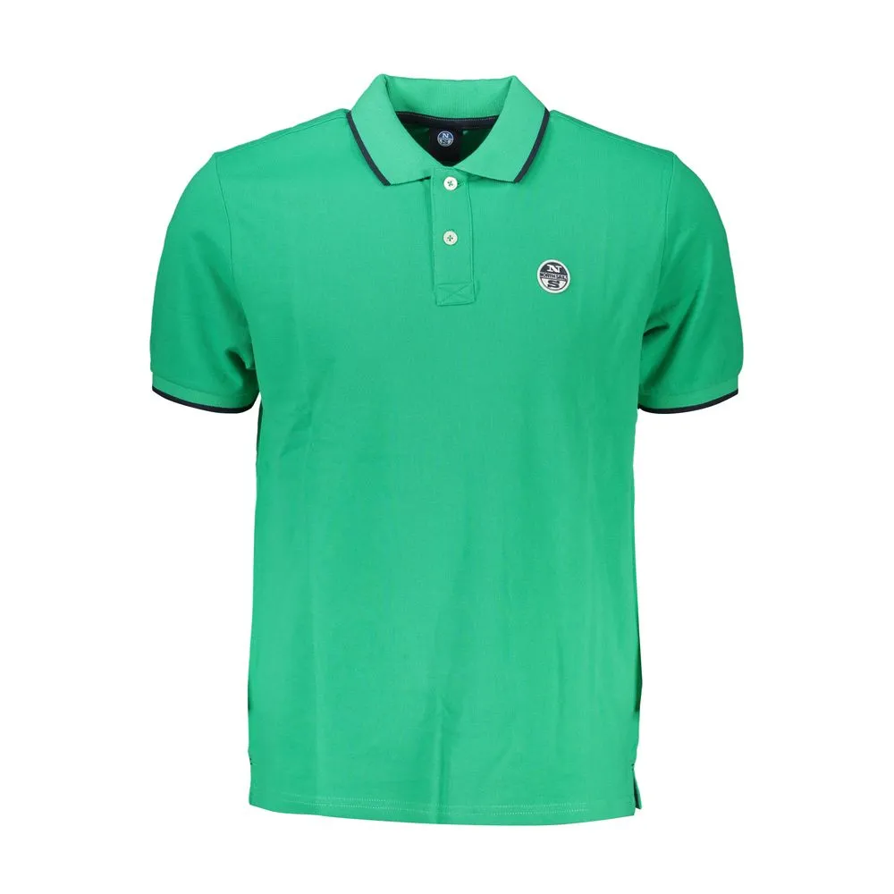 Green Cotton Polo Shirt sold by Louxly