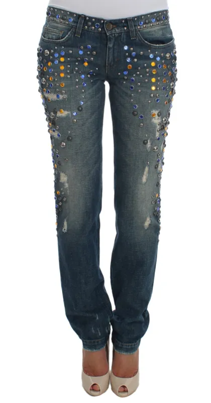Enchanted Sicily Crystal Embellished Jeans sold by Louxly