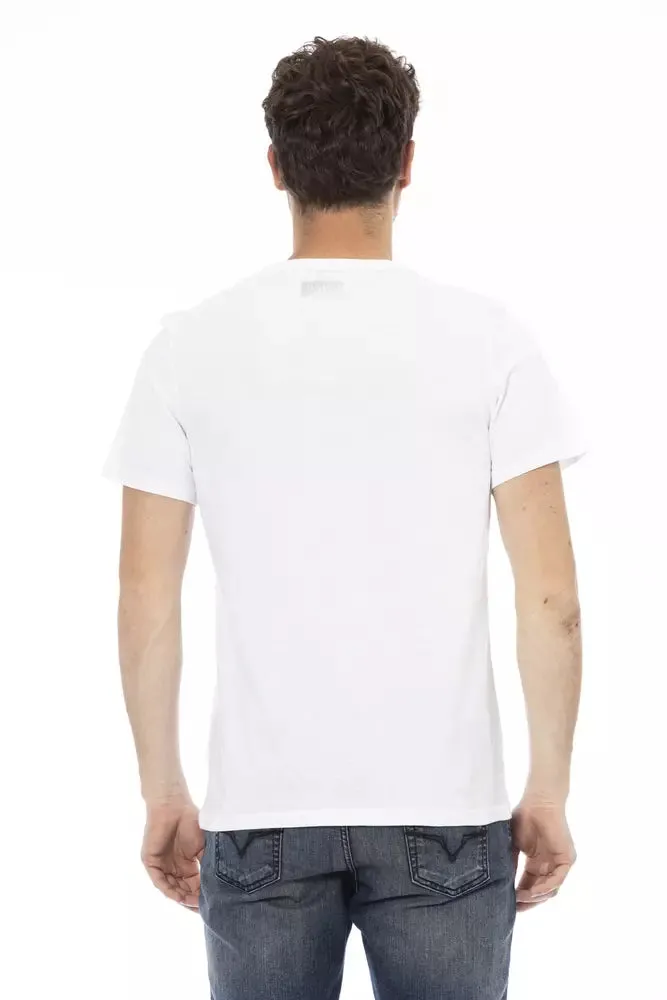 Elegant White Front Print T-Shirt sold by Louxly product image thumbnail 3