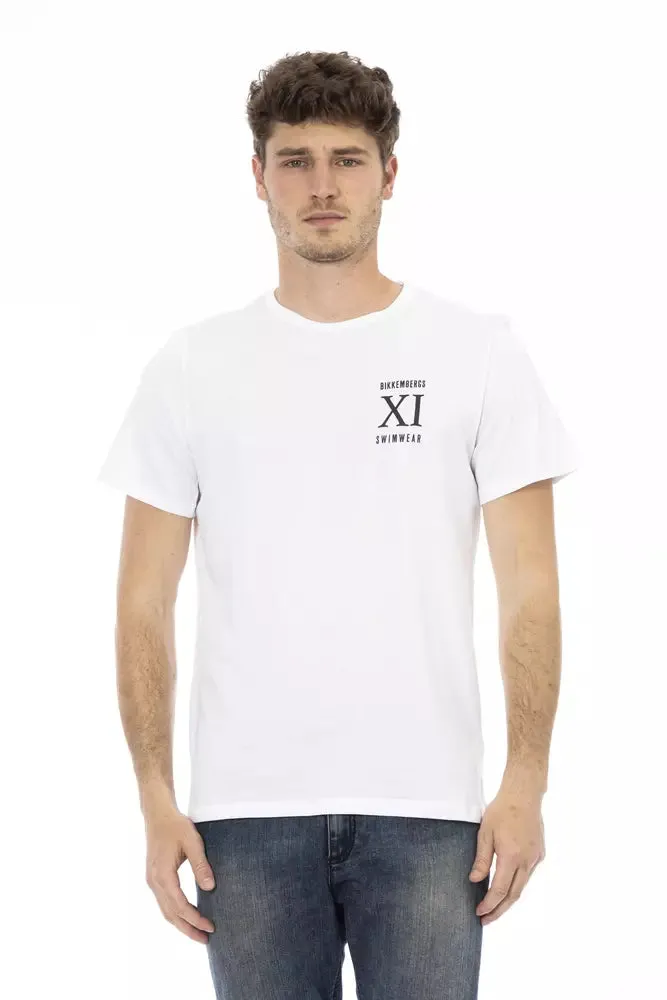 Elegant White Front Print T-Shirt sold by Louxly