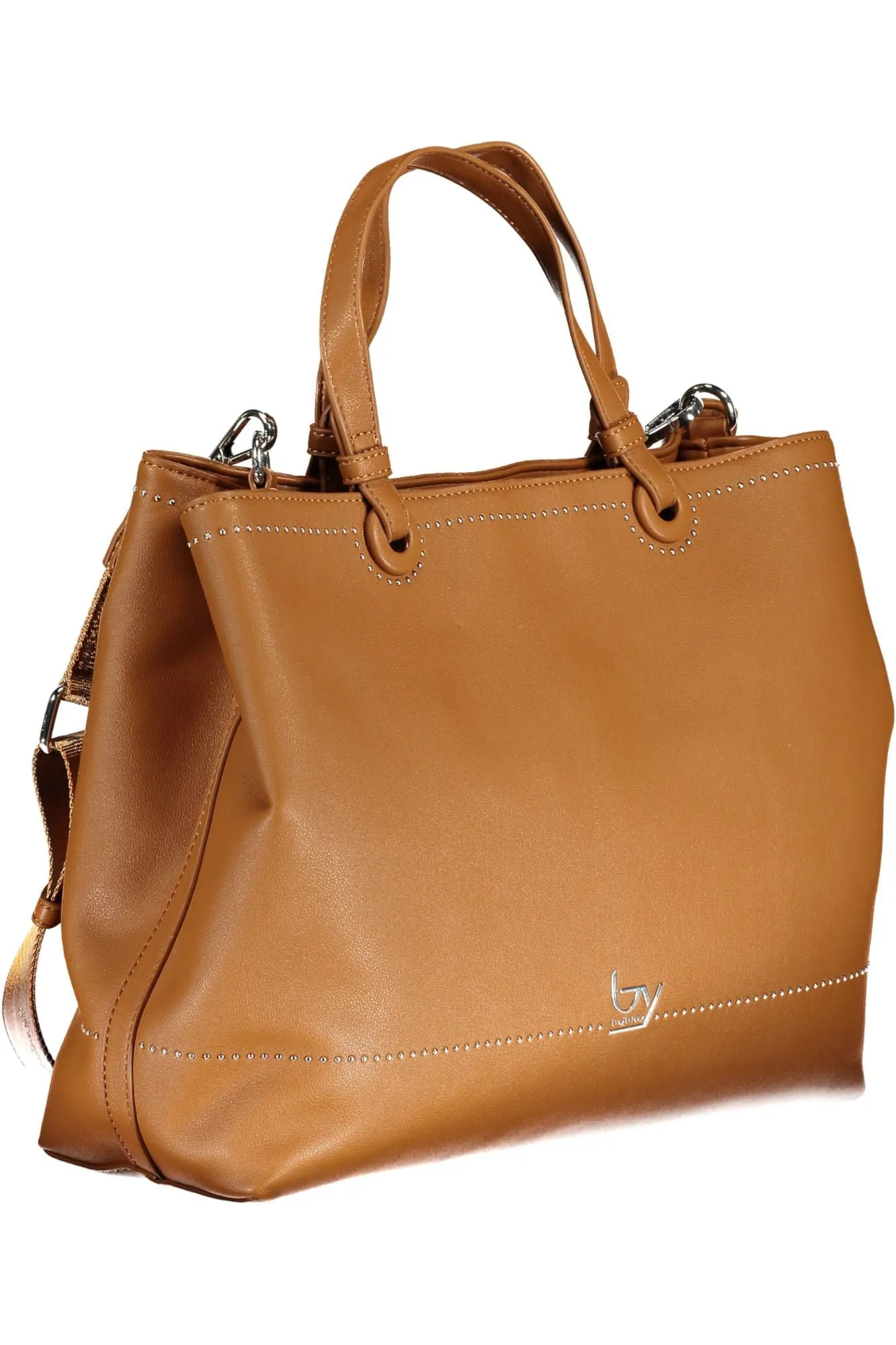 Elegant Two-Tone Brown Handbag with Logo Detail sold by Louxly product image thumbnail 3