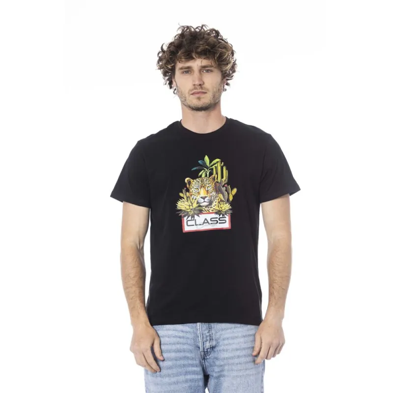 Black Cotton Men T-Shirt sold by Louxly