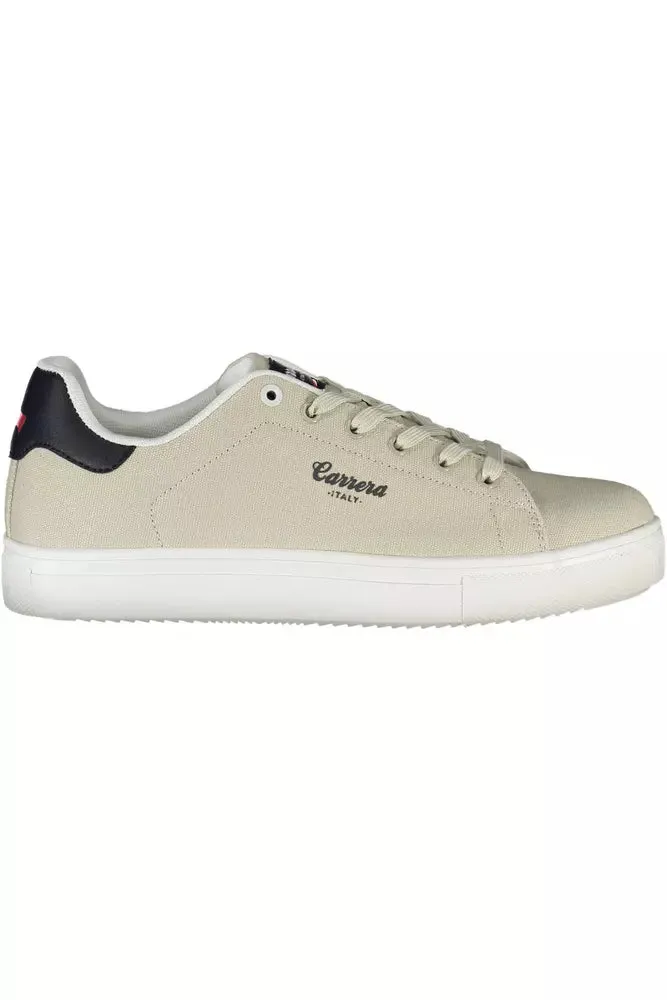 Beige Polyethylene Men Sneaker sold by Louxly