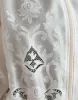 Elegant White Silk Bomber Jacket sold by Louxly