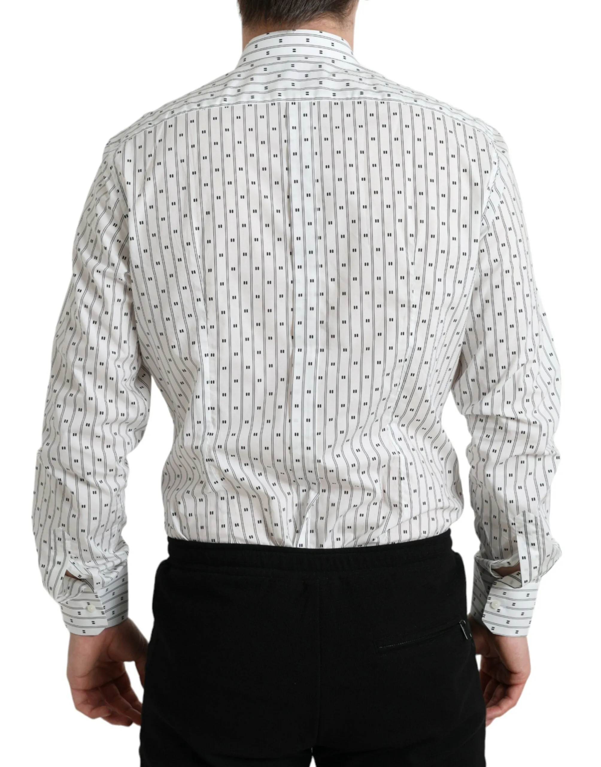 Elegant White Cotton Slim Fit Dress Shirt sold by Louxly product image thumbnail 3