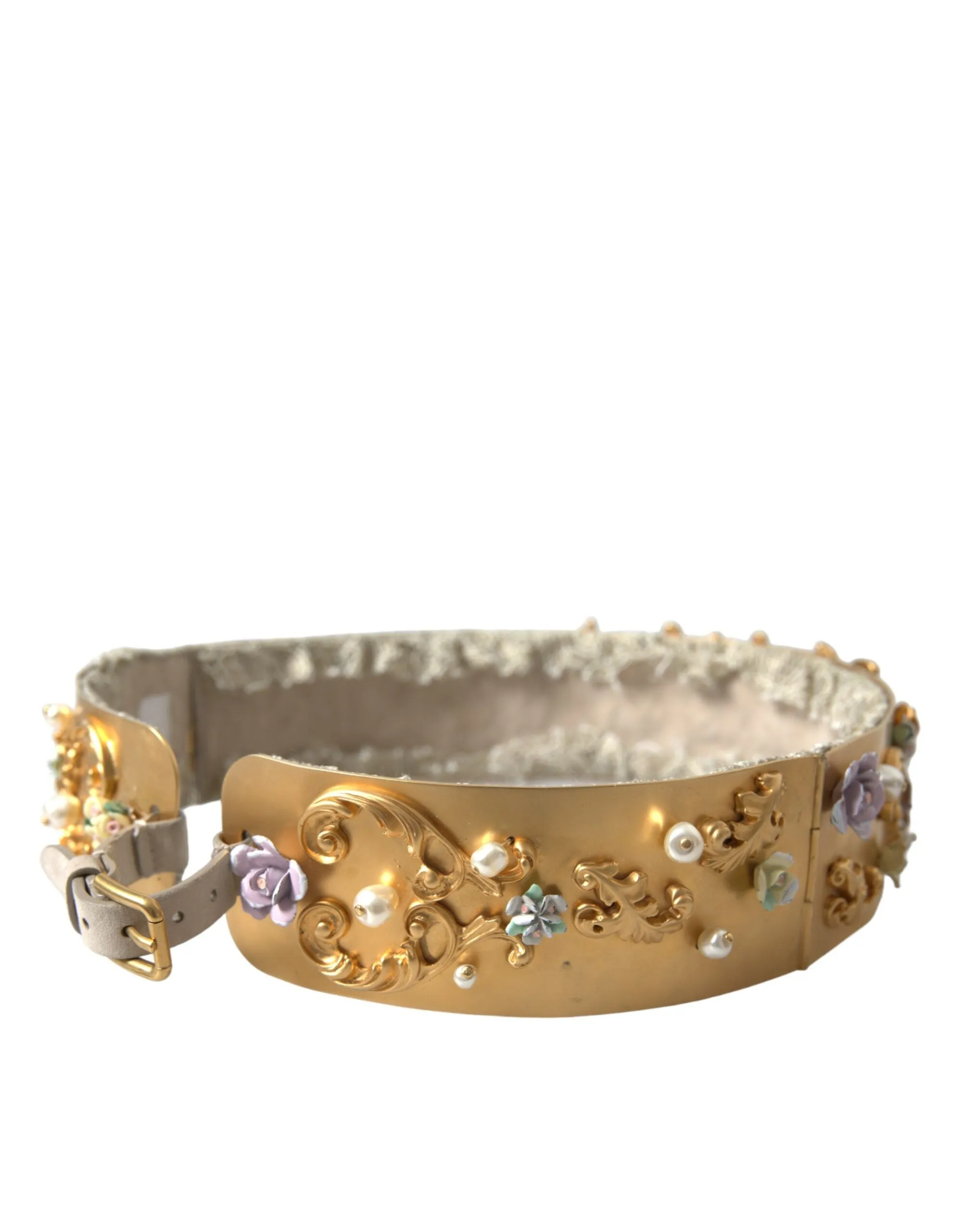 Elegant Gold-Tone Faux Pearl Floral Belt sold by Louxly product image thumbnail 3
