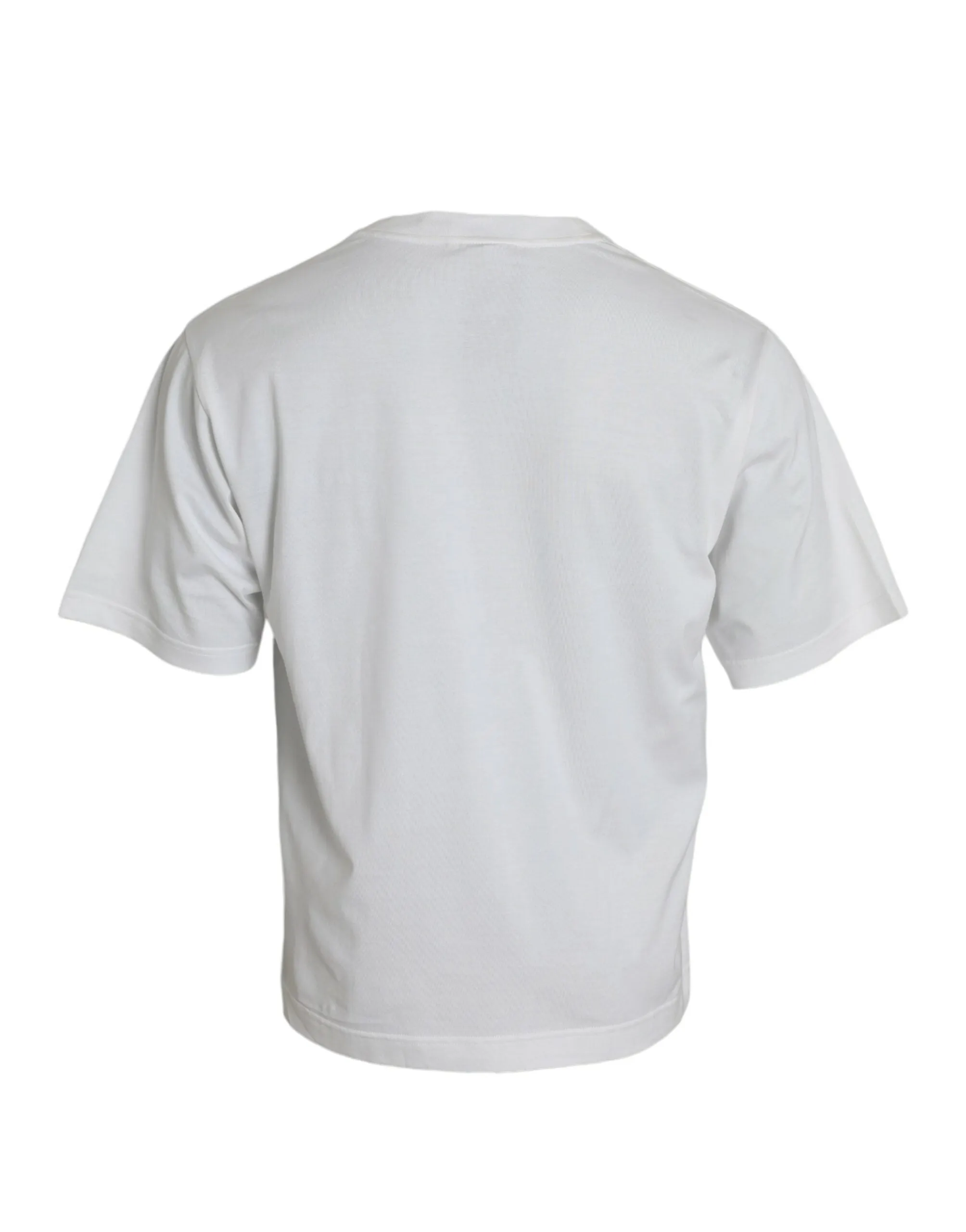 White Embellished Cotton Crew Neck T-shirt sold by Louxly product image thumbnail 2