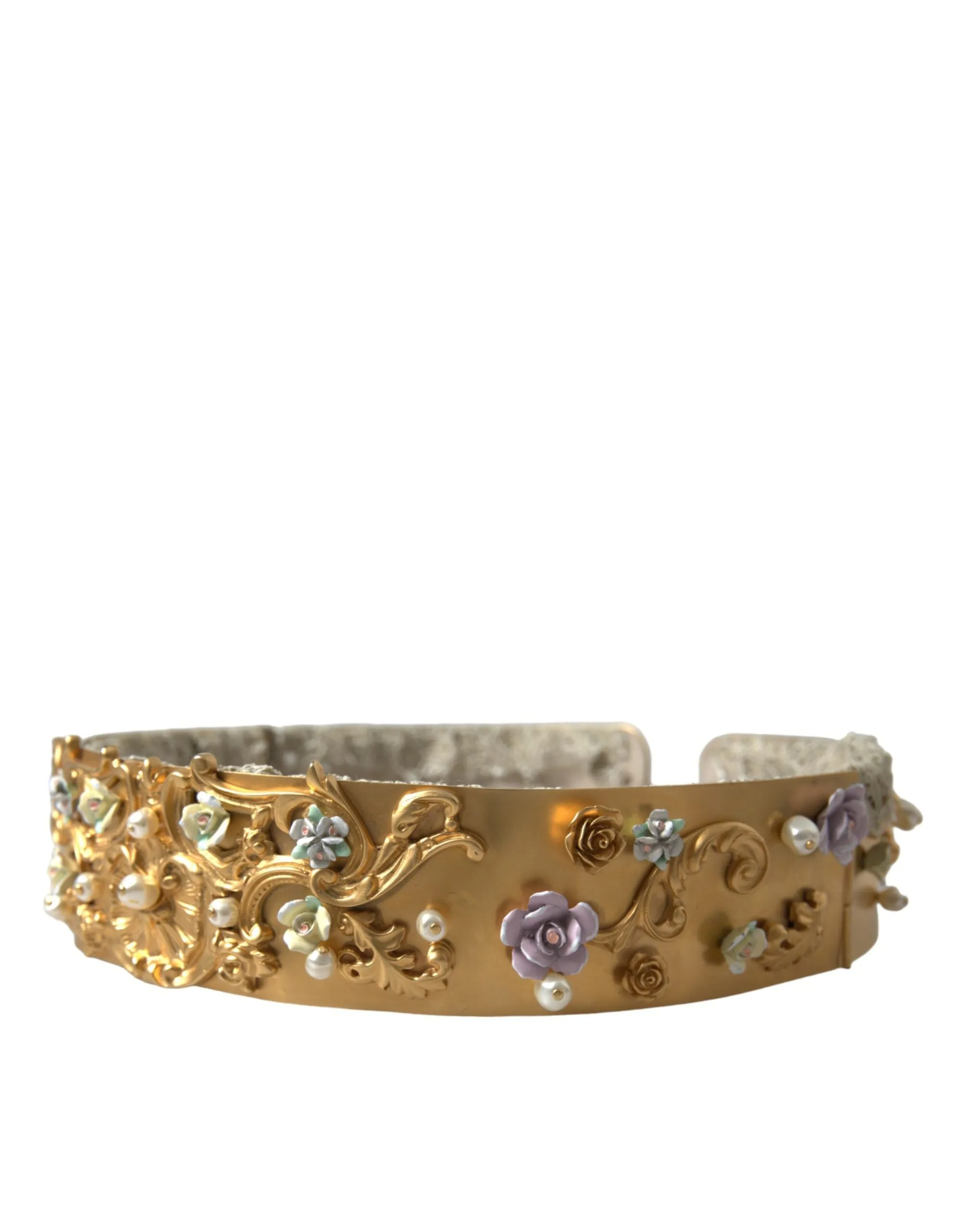Elegant Gold-Tone Faux Pearl Floral Belt sold by Louxly product image thumbnail 2