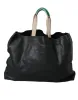 Black Leather #DGFamily Patch Shopping Tote Bag sold by Louxly