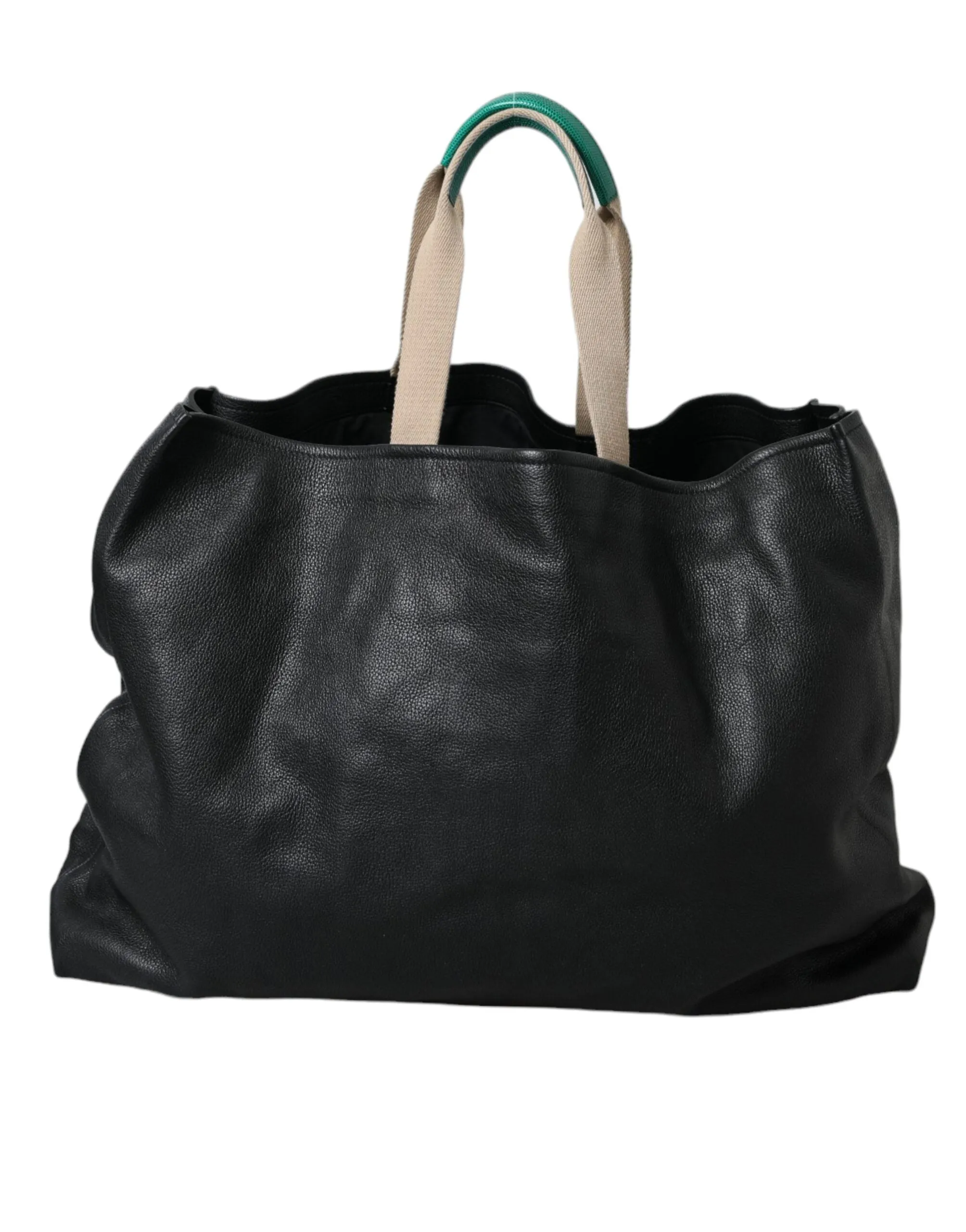 Black Leather #DGFamily Patch Shopping Tote Bag sold by Louxly product image thumbnail 3