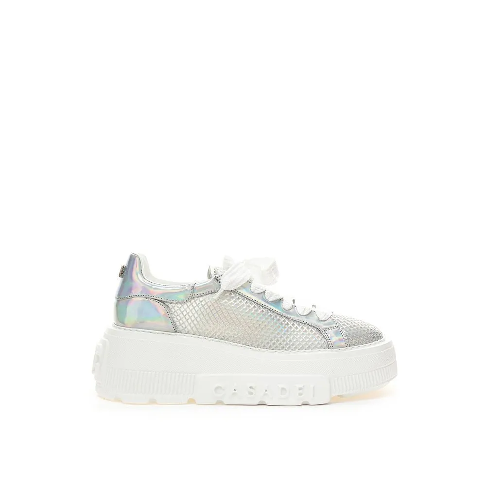 Eco-Leather Chic Silver Sneakers for Women sold by Louxly