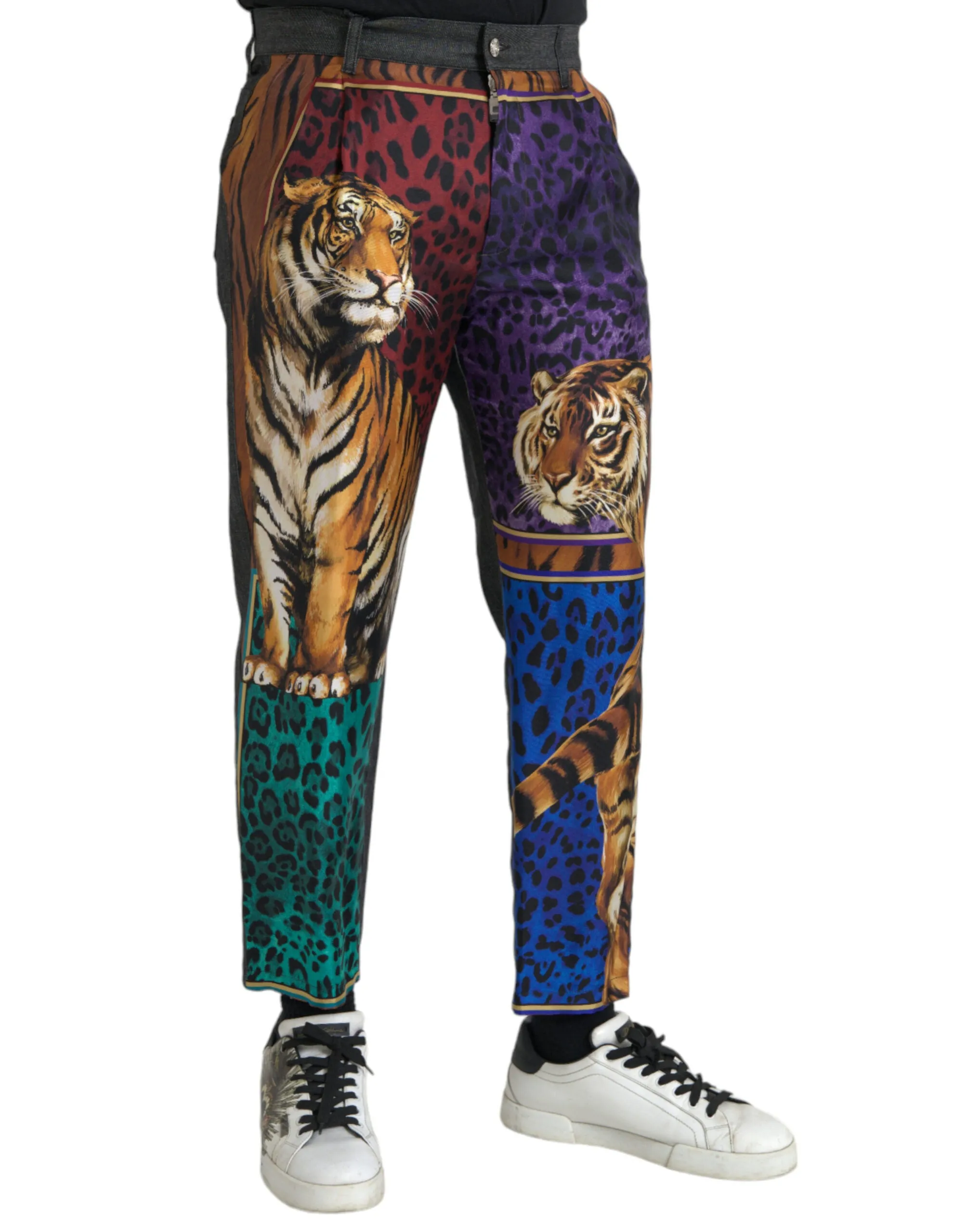 Multicolor Tiger Leopard Cotton Loose Tapered Pants sold by Louxly product image thumbnail 2