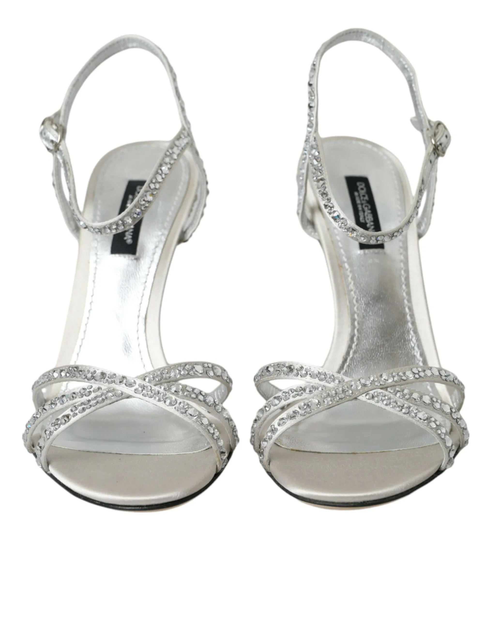 Silver Viscose Crystal Heels Sandals Shoes sold by Louxly product image thumbnail 2