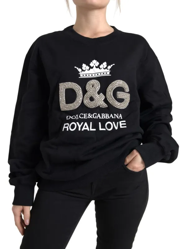 Elegant Embellished Black Crew Neck Sweater sold by Louxly