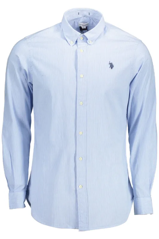 Light Blue Cotton Men Shirt sold by Louxly