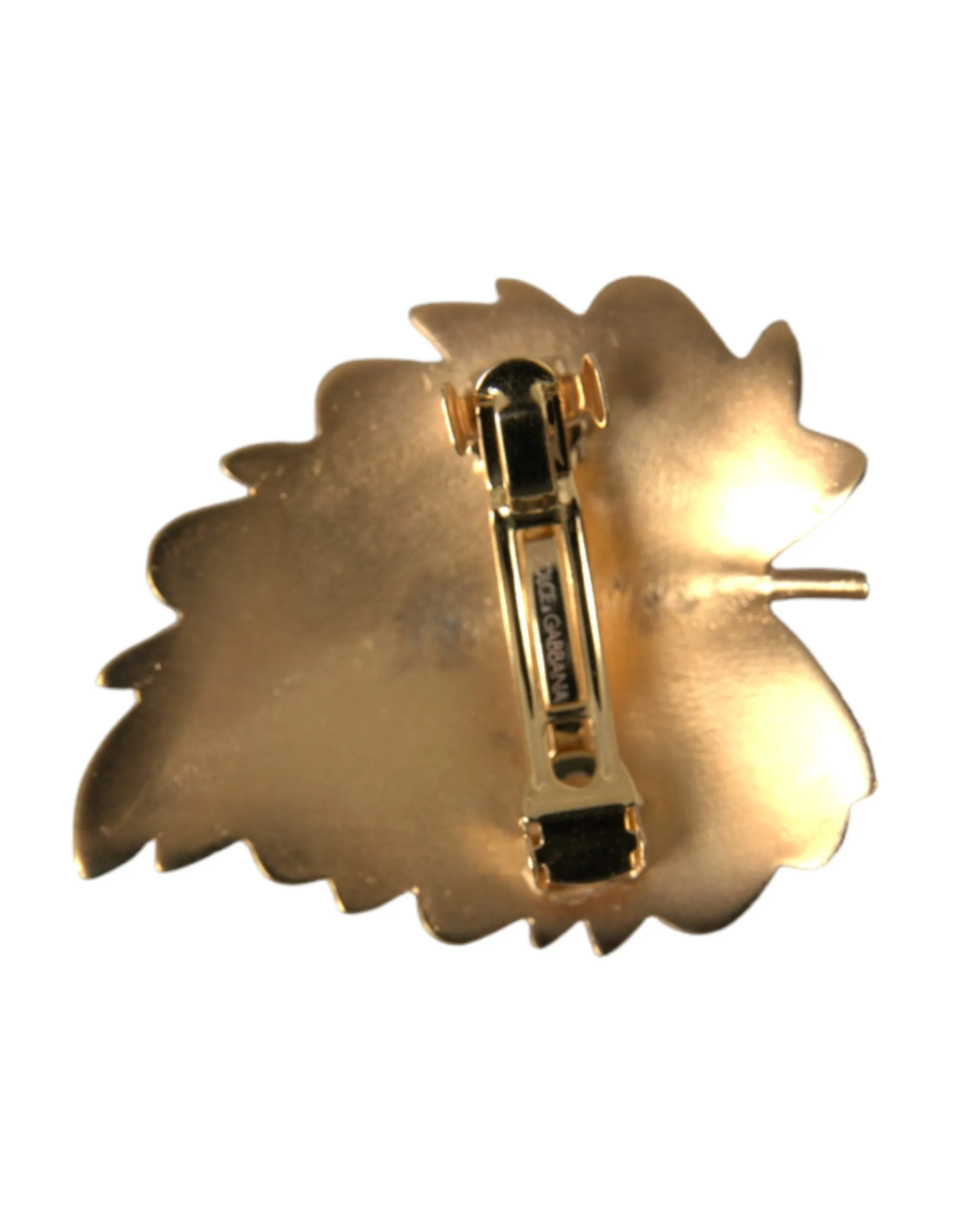 Gold Brass Leaf Embellished Jewelry Brooch Hair Pin sold by Louxly product image thumbnail 2