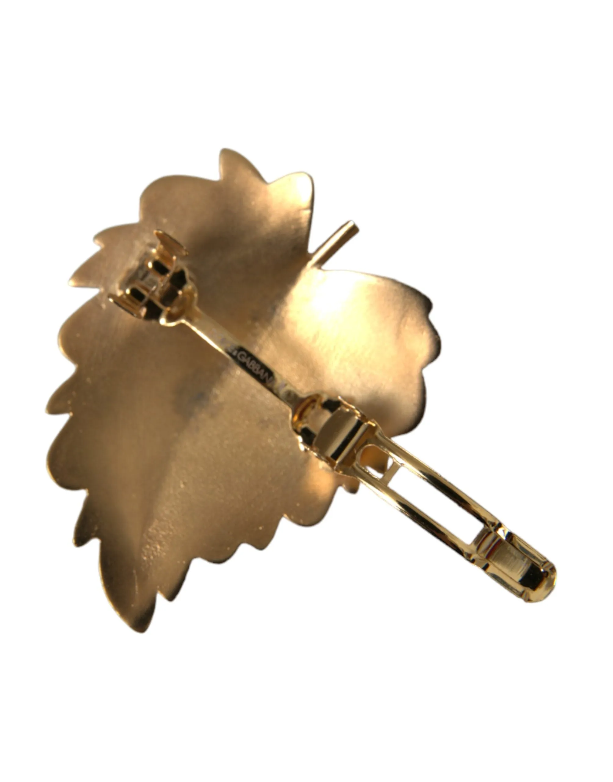 Gold Brass Leaf Embellished Jewelry Brooch Hair Pin sold by Louxly product image thumbnail 3