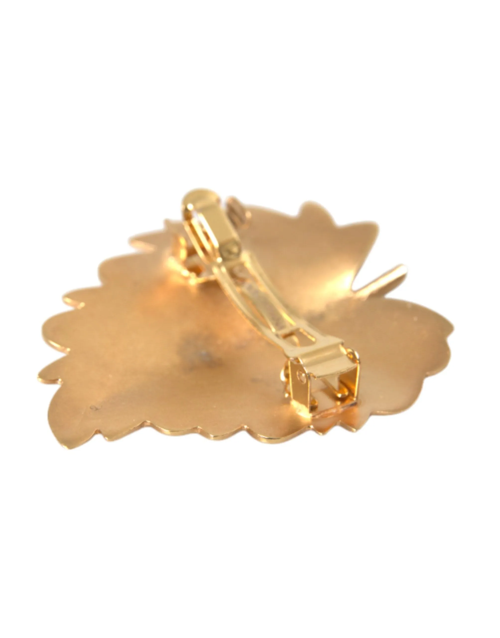Gold Brass Leaf Embellished Jewelry Brooch Hair Pin sold by Louxly product image thumbnail 4