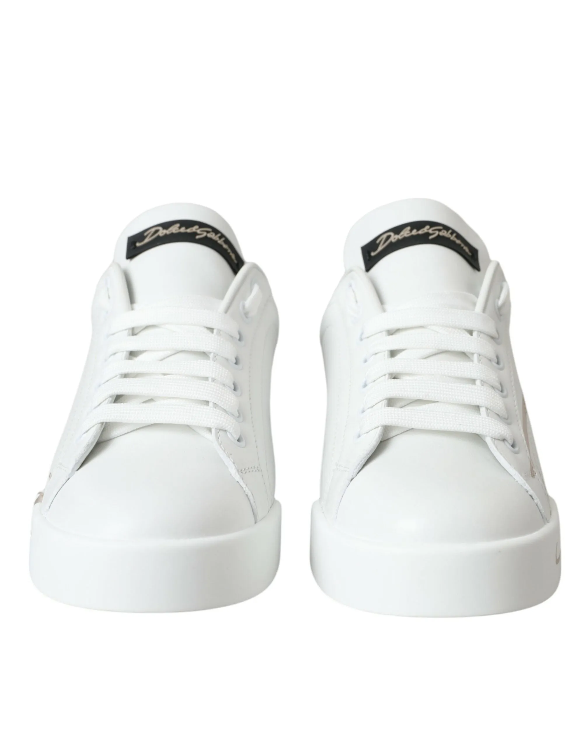 White Black Portofino Low Top Leather Sneakers Shoes sold by Louxly product image thumbnail 2
