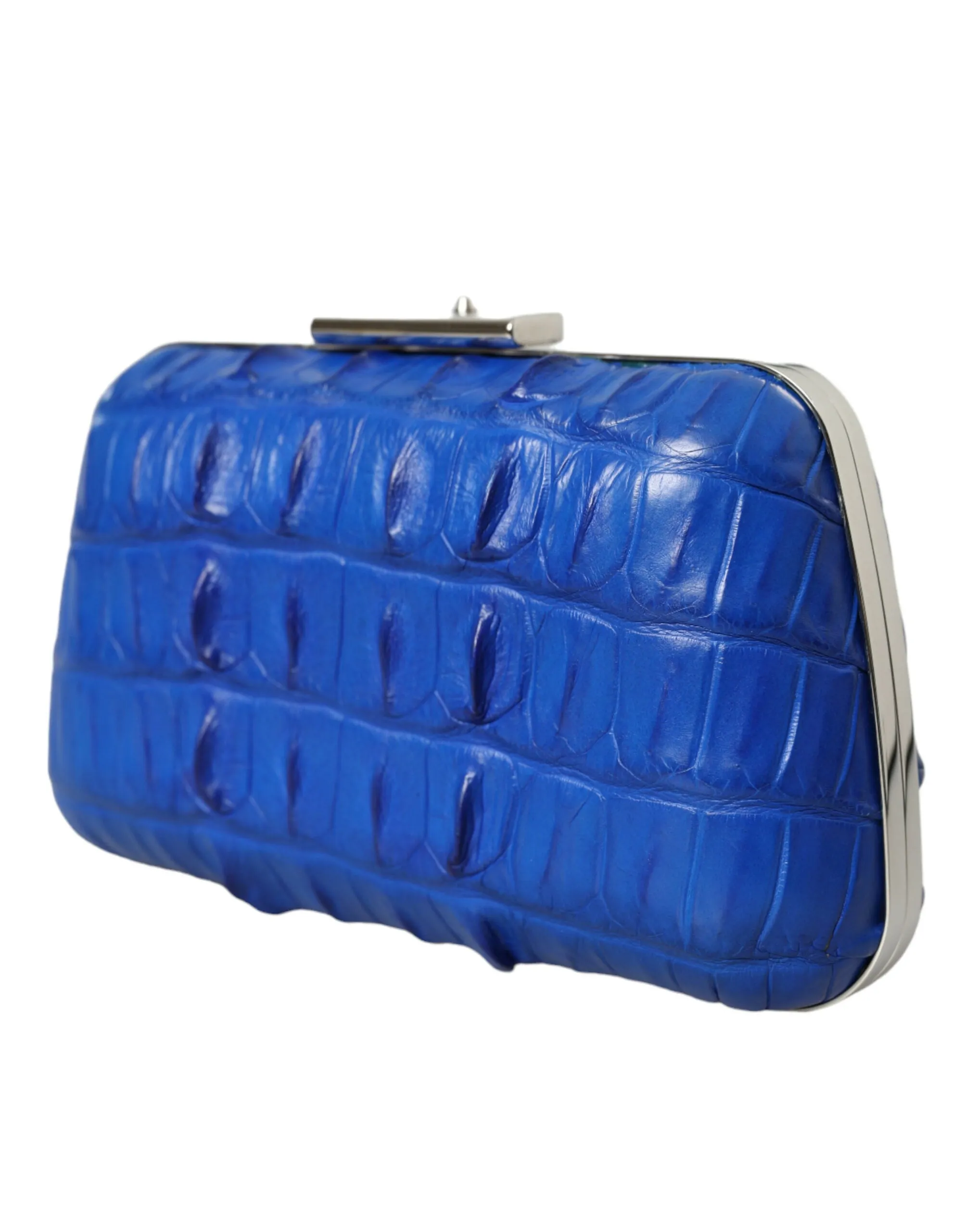 Electric Blue Crocodile Skin Clutch sold by Louxly product image thumbnail 3