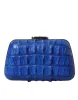 Electric Blue Crocodile Skin Clutch sold by Louxly