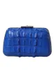 Electric Blue Crocodile Skin Clutch sold by Louxly