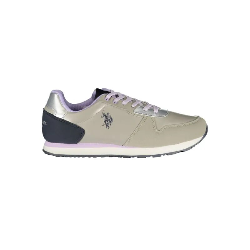 Silver Polyester Sneaker sold by Louxly