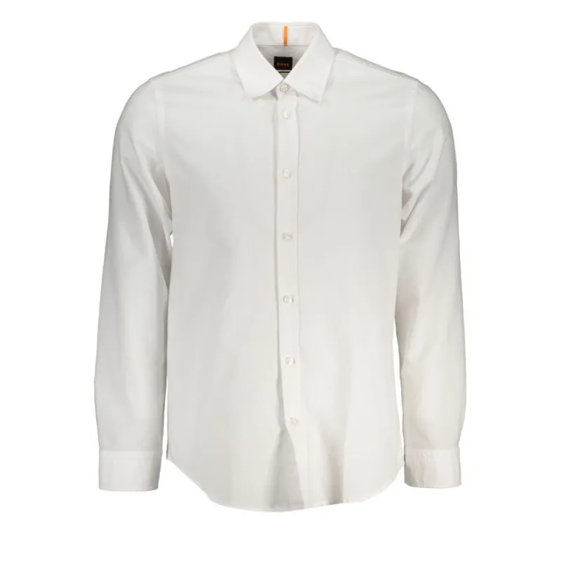 Classic White Cotton Shirt with Button-Down Collar sold by Louxly