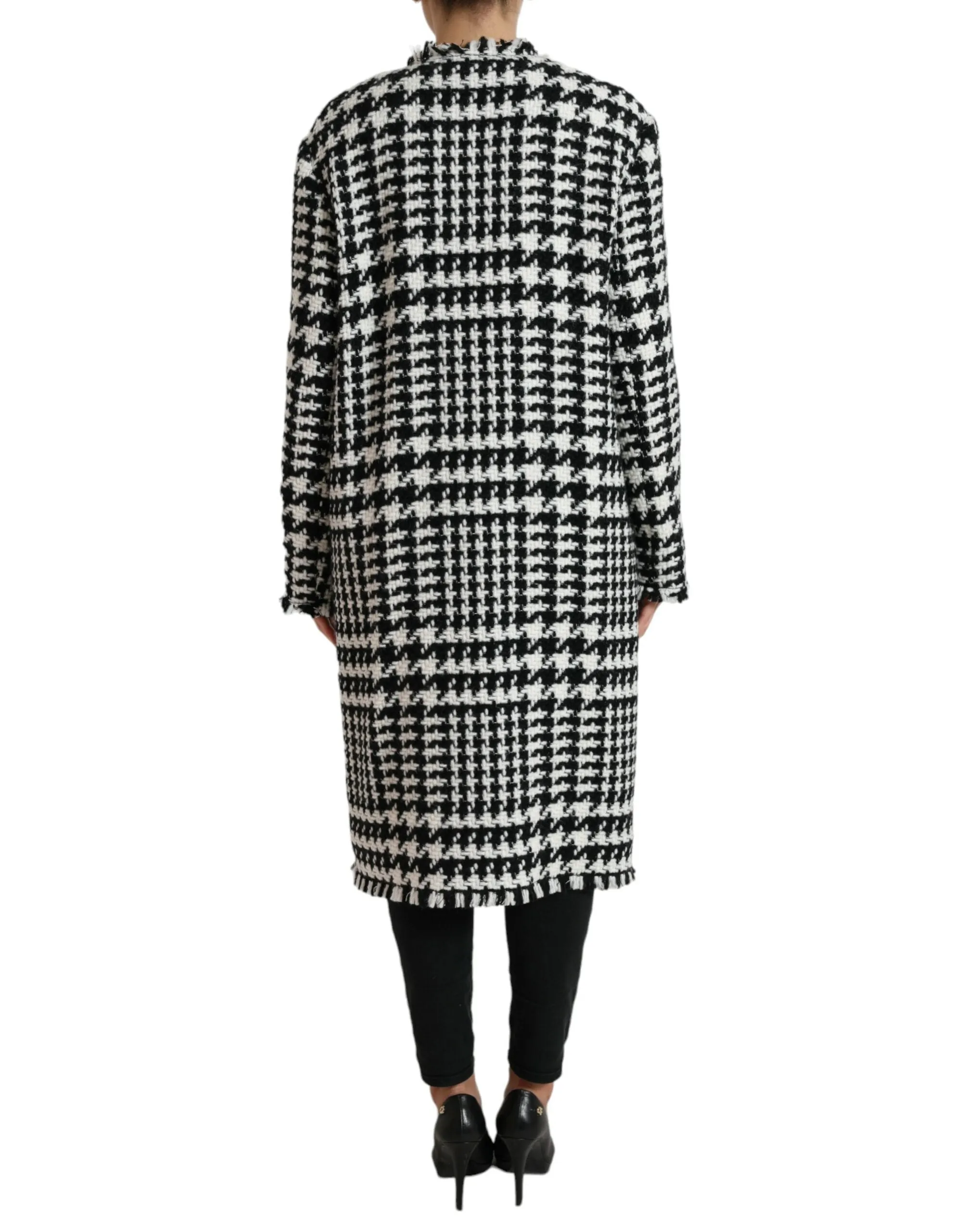 Elegant Houndstooth Long Trench Coat sold by Louxly product image thumbnail 3