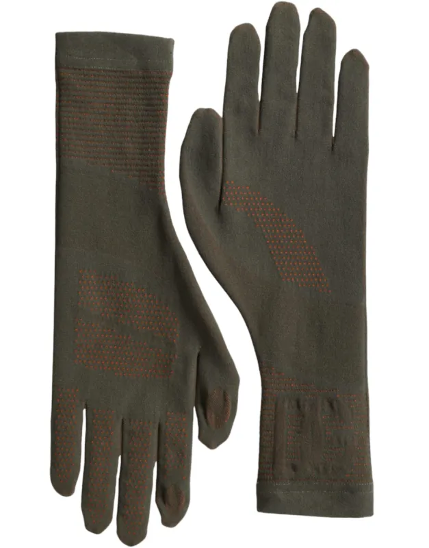 Brown Cotton Stretch Wrist Length Gloves sold by Louxly