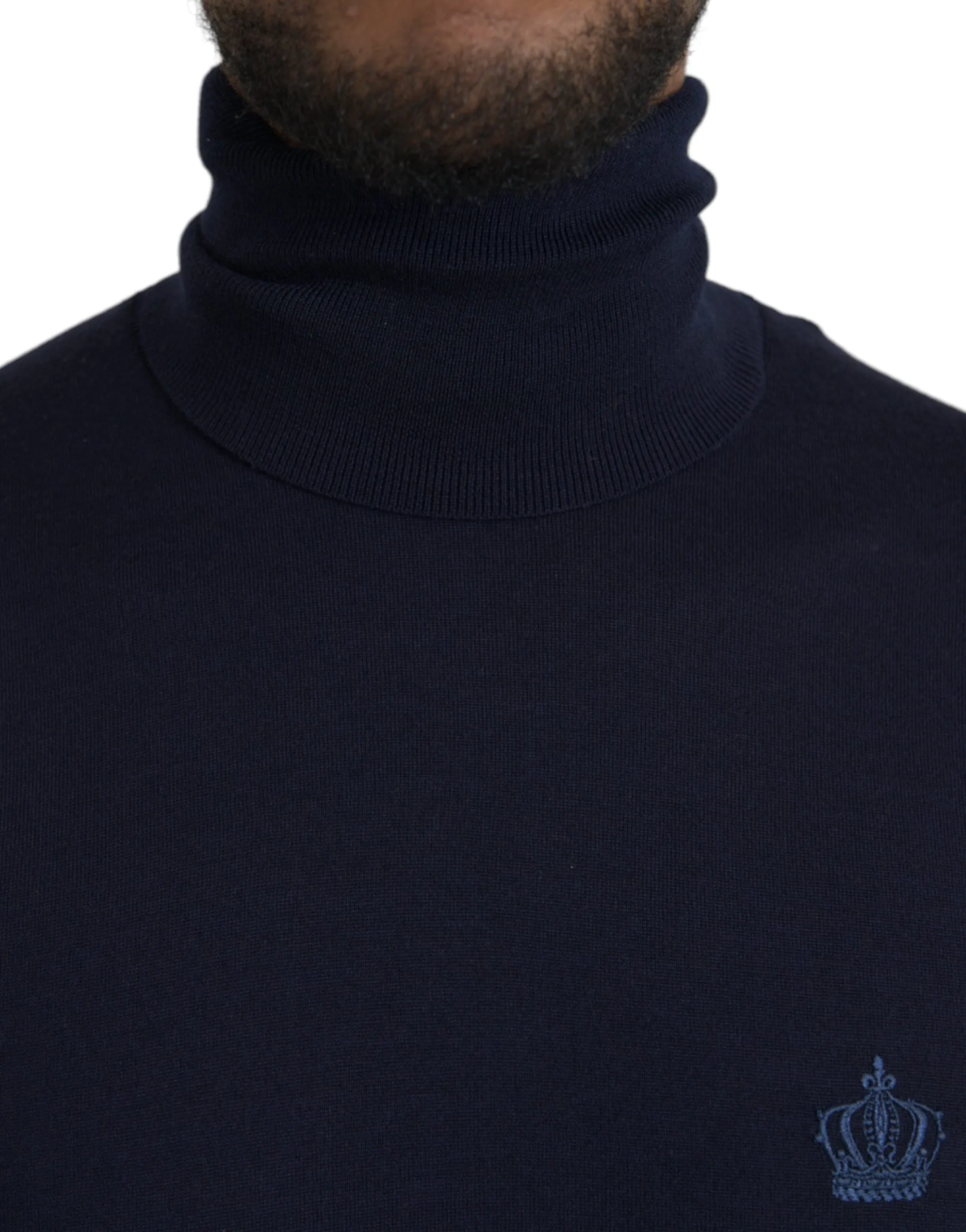 Blue Wool Crown Turtleneck Pullover Sweater sold by Louxly product image thumbnail 4