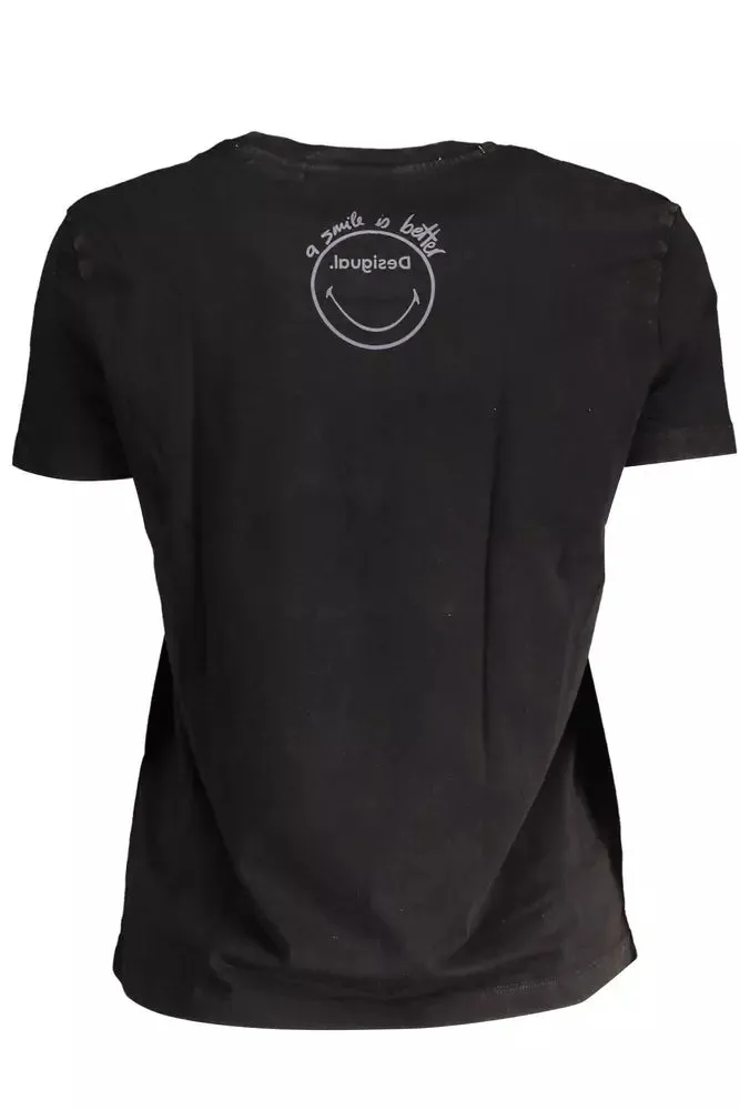 Black Cotton Women T-Shirt sold by Louxly product image thumbnail 2