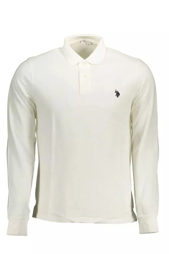 Chic Long-Sleeve White Polo for Men sold by Louxly