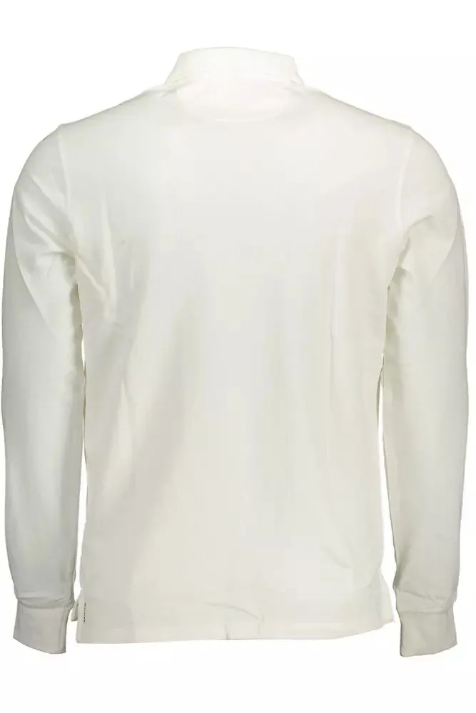 Chic Long-Sleeve White Polo for Men sold by Louxly product image thumbnail 2