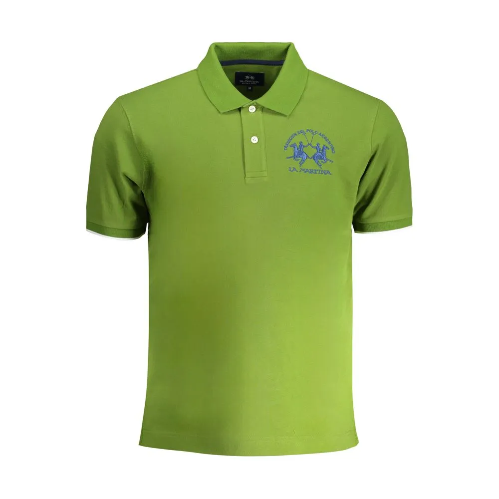 Green Cotton Polo Shirt sold by Louxly